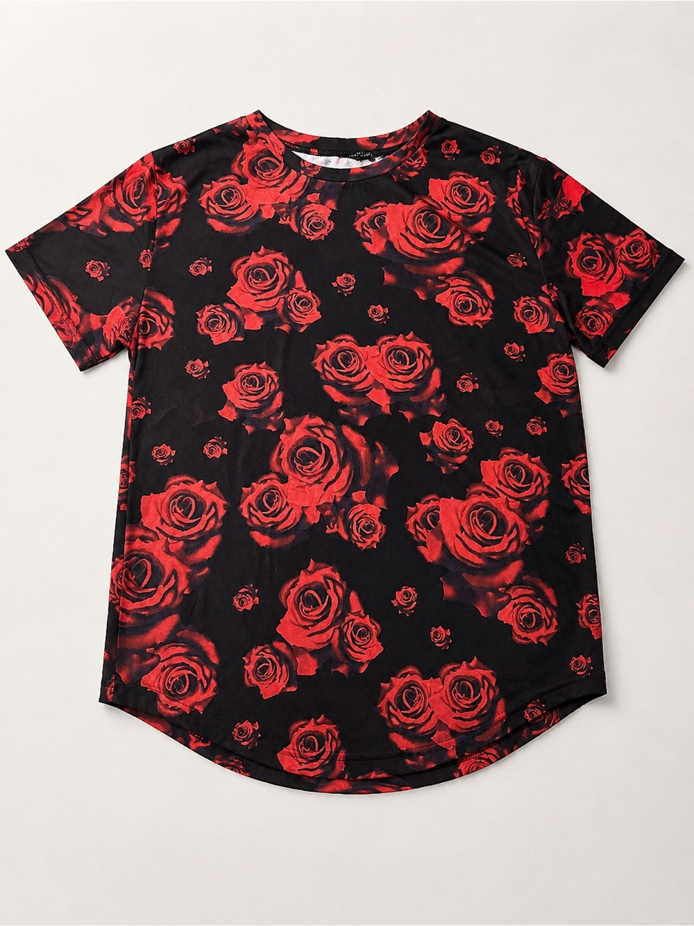 COOFANDY Red Rose Print Crewneck T-Shirt – Men’s XL